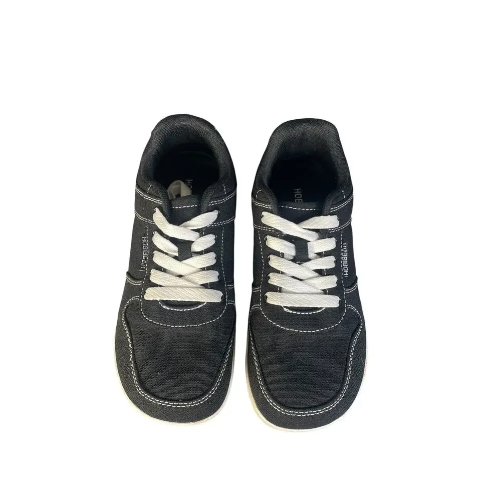 Hobibear Unisex Black Wide Toe Minimalist Barefoot Sneakers Size-38 W-7 M-6